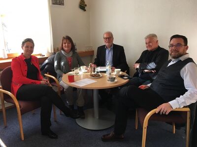 Bürgermeisterin Alberti, Ingrid Sauter, Norbert Zeller, Michael Wilkendorf, Dr. Boris Mattes (von links nach rechts).